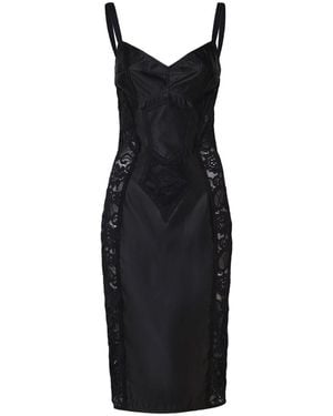 Dolce & Gabbana Sleeveless Milano Rib Midi Dress - Black