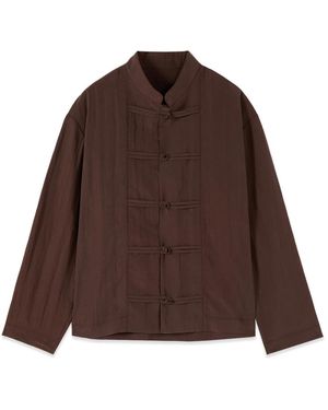 Oltre Jassen ,Bruin ,Nylon Unstructued Jas Met Kikkers