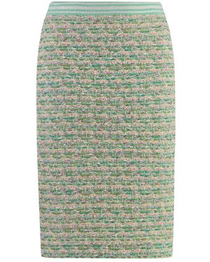 St. John Rokken ,Veelkleurig ,Katoen Boucle Knit Skirt - Groen
