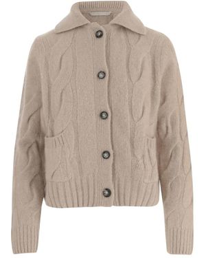 Allude Truien & Vesten ,Kasjmier Cashmere En Zijde Vest - Naturel