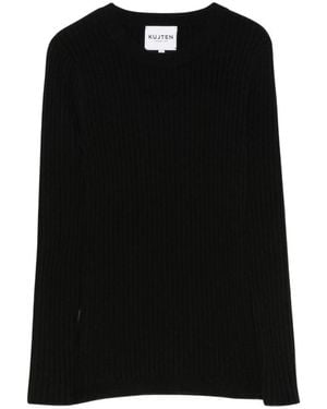 Kujten Truien & Vesten ,Zwart ,Kasjmier Bibi Ribbed Sweater