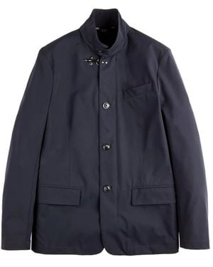 Fay Single-Breasted Coats - Blue
