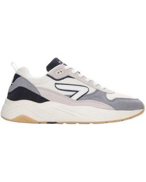 Hub Schoenen ,Blauw ,Leer Glide S43 Wit/Sea Ice/Off Wh-Milky Gum