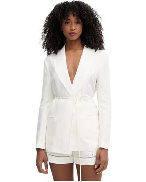 Twinset Linnen Blend Blazer - Wit
