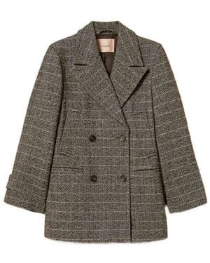 Twinset Bruin & Goud Stijlvolle Jas Aw25