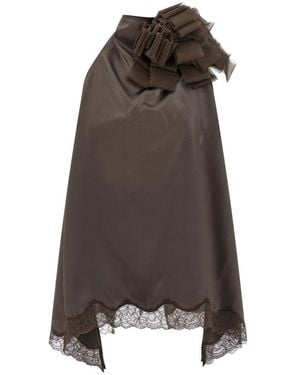 Magda Butrym Blouse 01 Silk Satin Top - Bruin