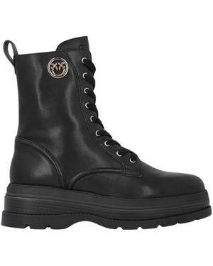 Pinko Lace-Up Boots - Negro