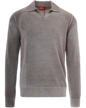 DIESEL V-Neck Knitwear - Grey