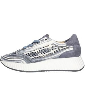 Softwaves Schoenen ,Veelkleurig ,Suède Blauwe Lage Top Ariana Sneakers - Wit