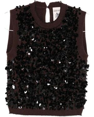 Semicouture Round-Neck Knitwear - Black