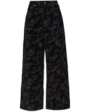 Ganni Wide Trousers - Negro