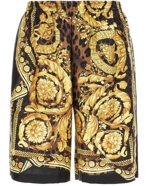 Versace Korte Broeken ,Veelkleurig ,Casual Shorts - Geel