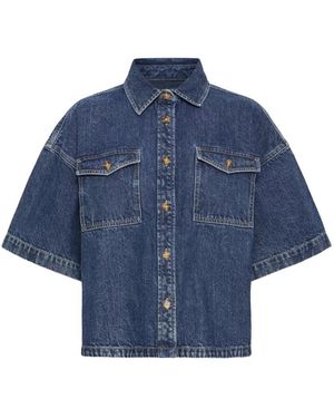 Ichi Overhemden ,Blauw ,Denim Denim Shirts