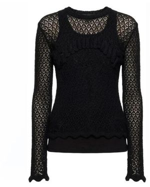 Blumarine Truien & Vesten ,Zwart ,Ronde Hals Gebreid
