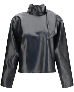 Agolde Kembra Leren Top - Zwart