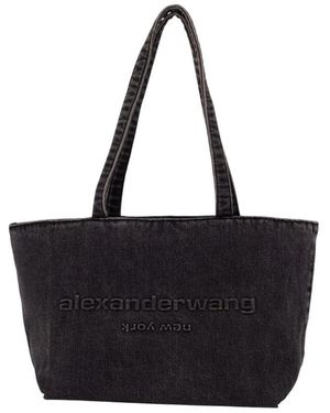 Alexander Wang Tassen ,Grijs ,Katoen Punch Medium Tote - Zwart