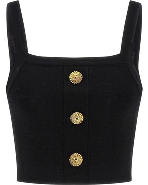 Balmain Sleeveless Tops - Black