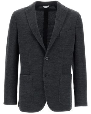 Boglioli Jassen ,Grijs ,Wol K Jacket - Zwart