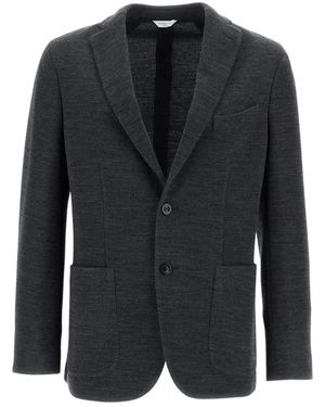 Boglioli Jassen ,Grijs ,Wol K Jacket - Zwart