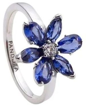 PANDORA Sprankelende Herbarium Cluster Ring - Blauw