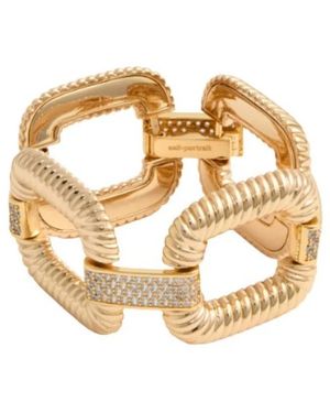 Self-Portrait Gouden Kristal Knocker Armband - Metallic
