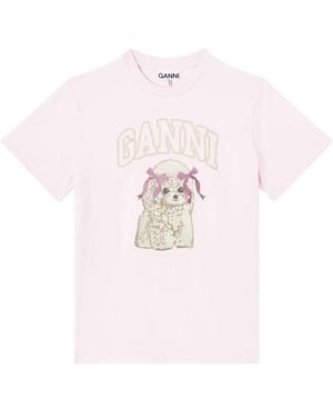 Ganni T-Shirts - Pink