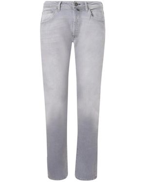 Incotex Jeans ,Grijs ,Denim 5 Pockets Denim Stretch Jeans