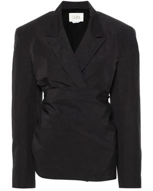 Quira Jassen ,Zwart ,Katoen Japanse Wrap Blazer