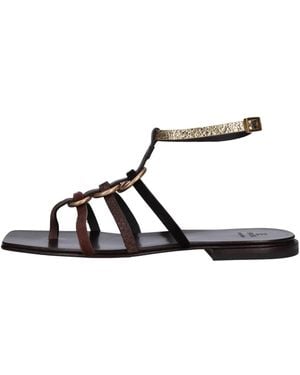 Fabi Flat Sandals - Black
