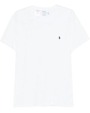 Polo Ralph Lauren Tops ,Wit ,Katoen T-Shirt Met Ronde Hals