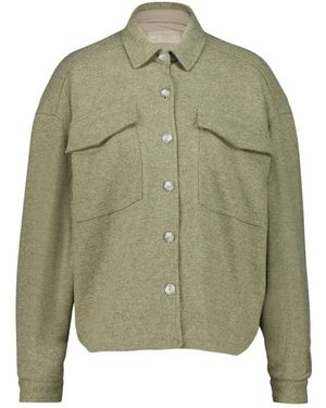 120% Lino Jassen ,Groen ,Wol Wool-Cashmere Giacca Buttoned Overshirt