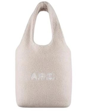 A.P.C. Sheepskin Vertical Tote Bag - Weiß