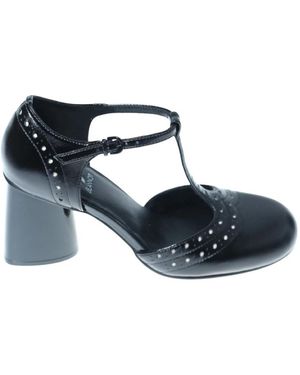 Jeannot Schoenen ,Zwart ,Leer 551 High Heel Sandalen - Blauw