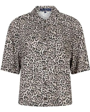 Red Button Nora Blouse Linnen Leopard - Meerkleurig