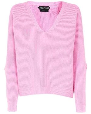 Tom Ford V-Neck Knitwear - Rosa