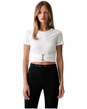 Elisabetta Franchi Jersey T-Shirt Met Juwelen Detail - Zwart