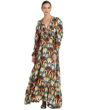 La DoubleJ Biennale Seiden-Twill Abendkleid - Mettallic