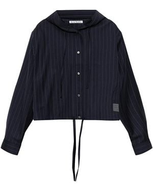 Acne Studios Overhemden ,Blauw ,Wol Button-Up Wool Overshirt