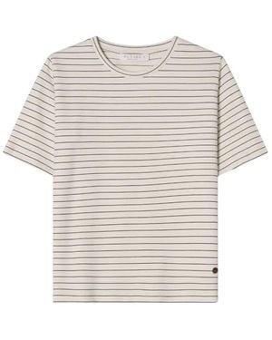BUSNEL Tops ,Katoen Tessa Stripe Katoenen T-Shirt - Wit