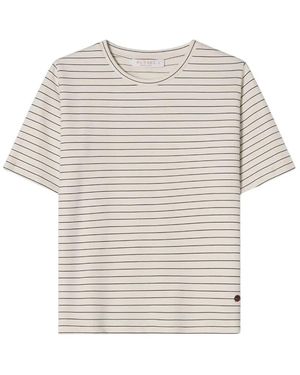 BUSNEL Tops ,Katoen Tessa Stripe Katoenen T-Shirt - Wit