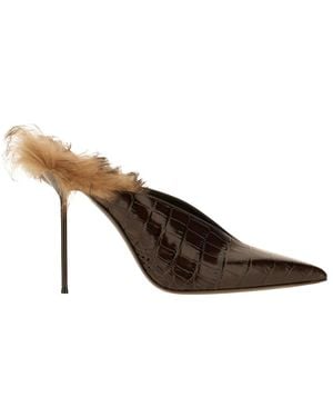 Paris Texas Heeled Mules - Bruin