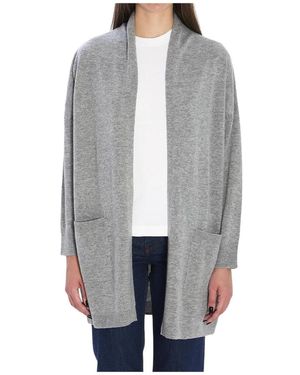 Allude Truien & Vesten ,Grijs ,Longline Gebreid Vest