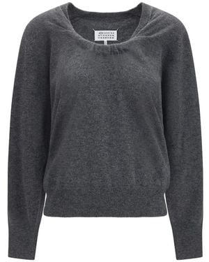 MM6 by Maison Margiela Round-Neck Knitwear - Gris