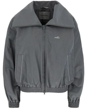 Balenciaga Tracksuitjack Met Hoge Kraag - Grijs