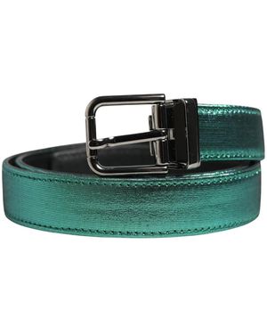 Dolce & Gabbana Lurex Polyester Metalen Gesp Riem - Groen