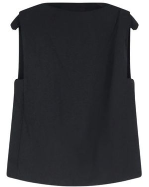 Vince Mouwloze Top Met Drap - Zwart