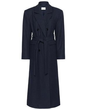 Gestuz Belted Coats - Blue