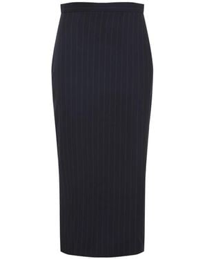 Givenchy Midi Gestreept Rok Van Wol - Blauw