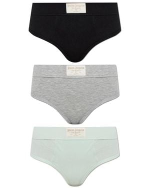 Palm Angels Dreierpack High-Waist-Tangas - Schwarz