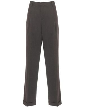 BRIGLIA Broeken ,Bruin ,Wol Gekreukte Broek - Grijs